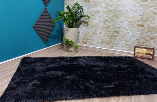 Alfombra de dormitorio Shaggy Furry de 1,5 x 2,0 cm, color negro, otro color
