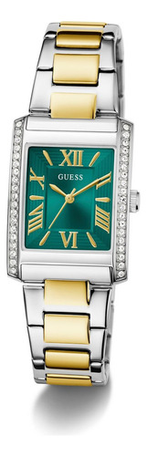 Reloj Guess Bonnie Mujer Verde Correa Bitono Bisel Plateado