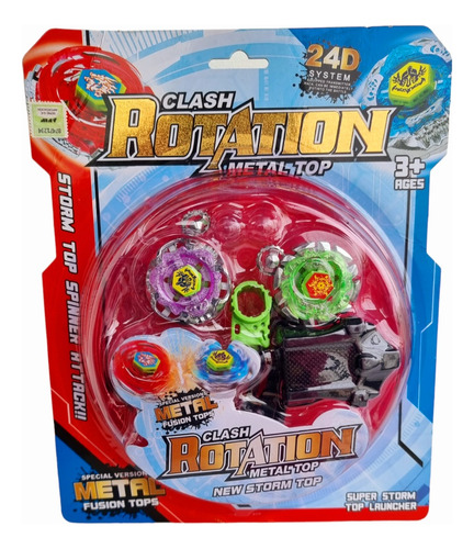 Beyblade Bley Bley Tornado 2 Trompos  2 Lanzadores + Pista