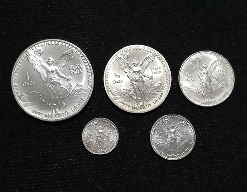 Monedas De 1/20, 1/10, 1/4, 1/2 Y 1 Onza De Plata Libertad (Usado)