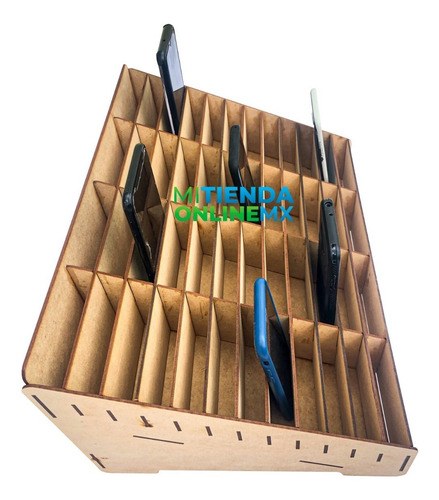 Imagen 4 de 8 de Caja Organizador Exhibidor Mdf Para 48 Telefono Celular