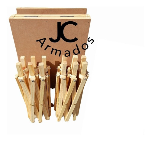 Imagen 4 de 6 de Mesa Y Caballete De Feria Bajo 240x40x60 De Alto Jc Armados