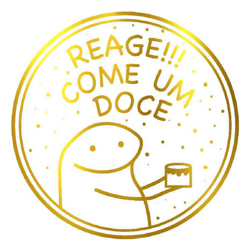 Adesivo Flork - Reage Come Um Doce Dourado 50un - Rizzo