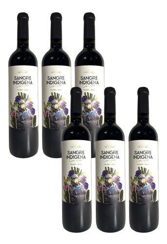Vino Malbec Sangre Indígena Cacique Caja X 6 Un. De 750 Ml