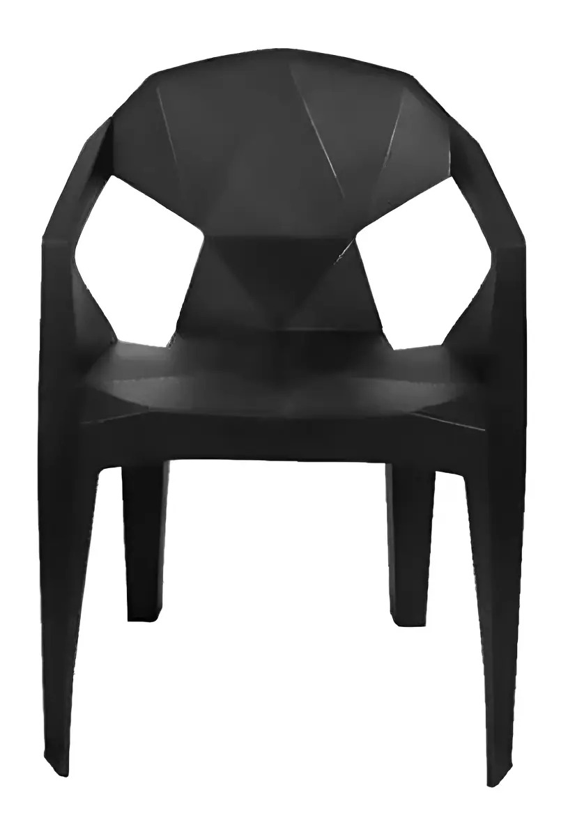 Kit 4 Poltronas C/ Apoio Braço Suporta Até 182kg Diamond J Cor Preto
