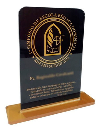 Imagem 1 de 5 de Placa De Homenagem Personalizada Acrilico 4mm - 1 Unid