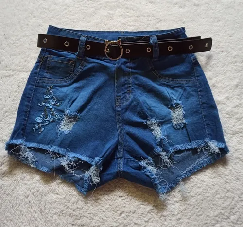 Jeans Negro Rasgado Ropa Femenina Shorts MercadoLibre
