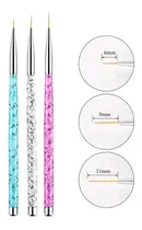 Comprar Set 3 Pinceles Liners Para Nail Art Deco Uñas 