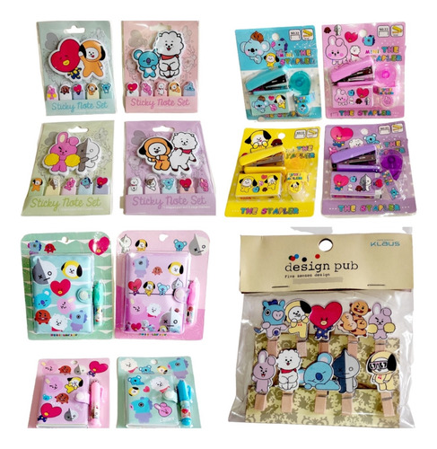 Kawaii Box 10 Artículos Sorpresa De Papelería Bts Bt21