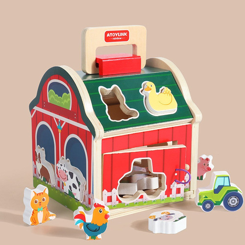 Juguete Encaje Granja Animales Madera Didactico Montessori