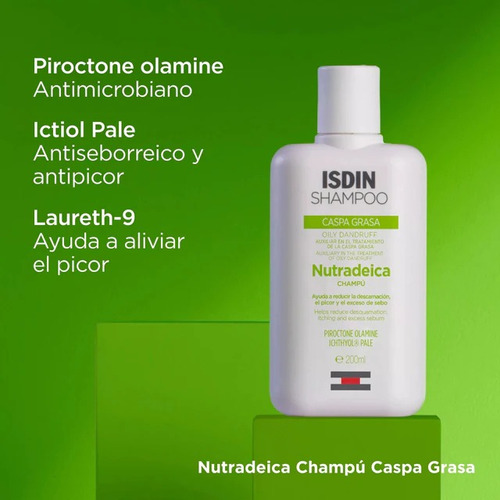 Isdin Nutradeica Shampoo Anti Caspa Grasa 200ml.