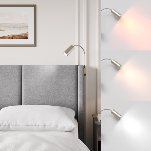 Bed Frame King Size Con 2 Luces De Lectura Color Gris