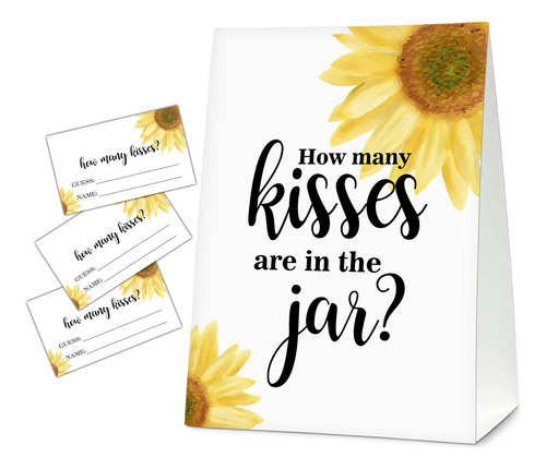 How Many Kisse Are In The Jar Bridal Shower Game Girasol For