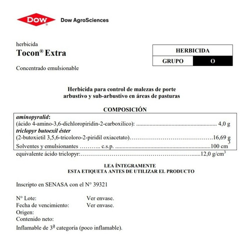 Tocon Extra X 1 Lt - Corteva --- Arbusticida