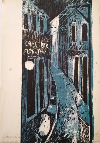 Hansen Bahia, Xilogravura Original Cafe Bar Assinada | MercadoLivre