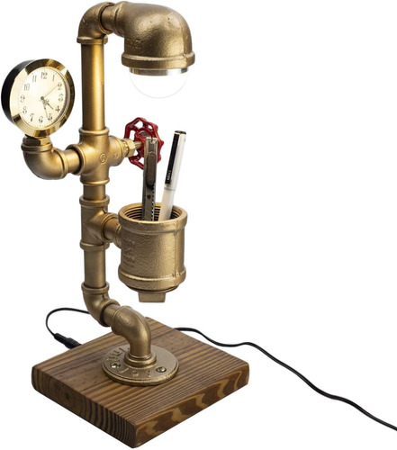 Steampunk - Lámpara De Escritorio Con Soporte Para Bolígrafo