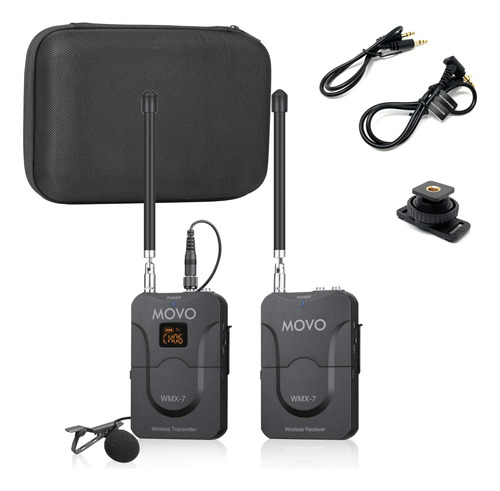 Movo Wmx-7 Vhf Sistema De Micrófono Lavalier Inalámbrico De 