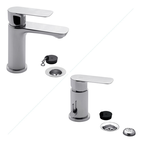 Combo Fv Coty Griferia Baño Monocomando Lavatorio + Bidet