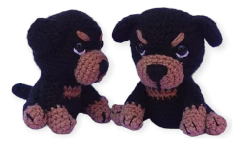 Perro Rottweiler Peluche Amigurumi