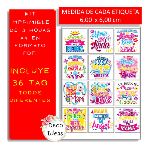 Imagen 4 de 4 de Dia De La Madre Imprimible1 Pdf Emprendedores Tags Etiquetas
