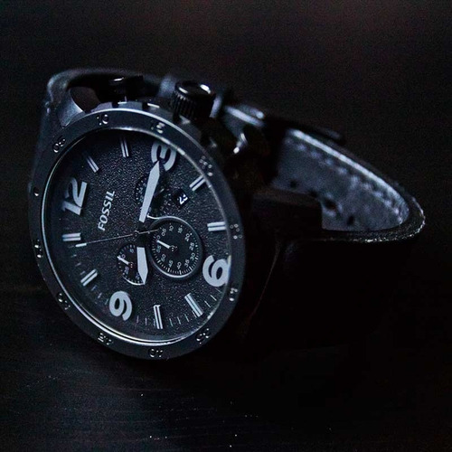 Relógio Masculino Fossil Jr1354/2pn 49mm Couro Preto C/ Nf-e