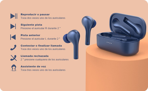 IPX8 Impermeable Hamlaem Auriculares Inalámbricos Bluetooth 5.2 Sonido Estéreo Reproducción de 30 Horas Auriculares Bluetooth Estuche de Carga Inalámbrica Micrófonos MEMS 