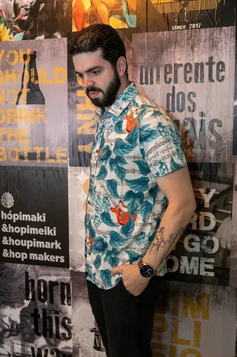 Camisa De Bot o Estampada 100 Viscose 22004