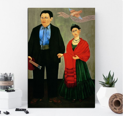 Vinilo Decorativo 60x90cm Frida Kahlo Y Diego River