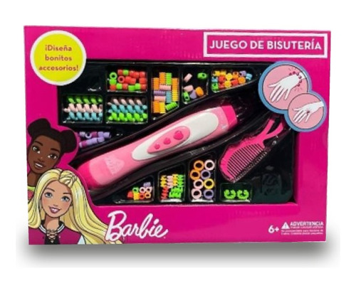Set De Bisutería Barbie Rosa Plástico Accesorios Bonitos 