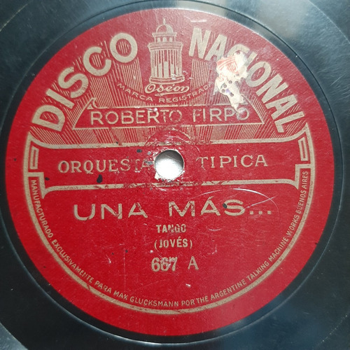 Pasta Roberto Firpo Orquesta Tipica Nacional Odeon 667 C548