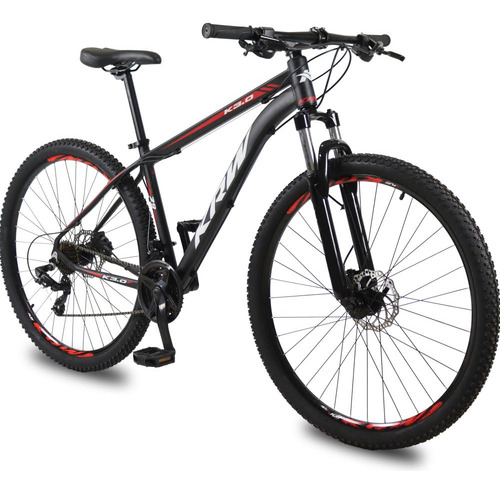 Bicicleta Aro 29 Krw Alum 27v Shimano Acera Hidráulico S30 Cor Preto/vermelho