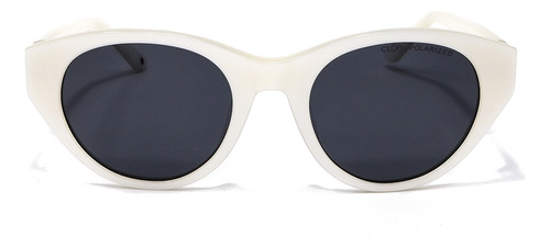 Lente Solar Cloe Para Mujer Forma Cat Eye Diseño Clásico Color Blanco