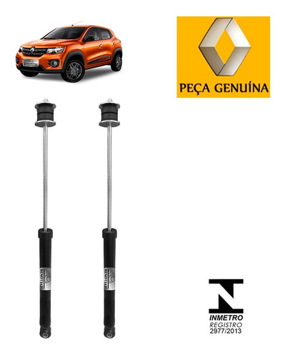 Kit De 2 Amortecedores Traseiros Renault Kwid 2016 Em Diante