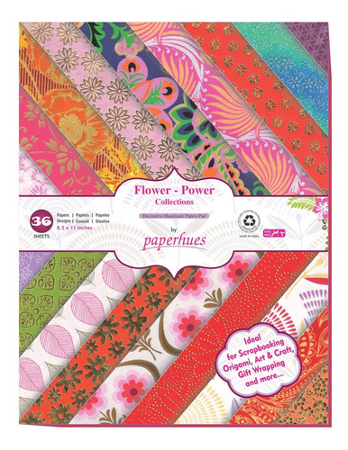 Paperhue Papel Flor Scrapbook Papele 8,5x11  Pad 36