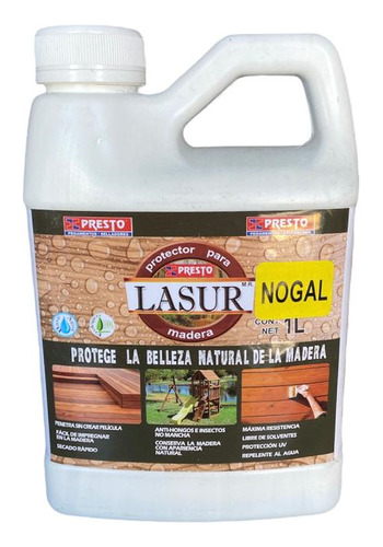 Protector Lasur Presto P/madera Nogal 1lt