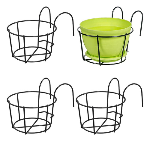 Leoenir 4 Pack Jardineras Colgantes Redondas - Soporte Para 