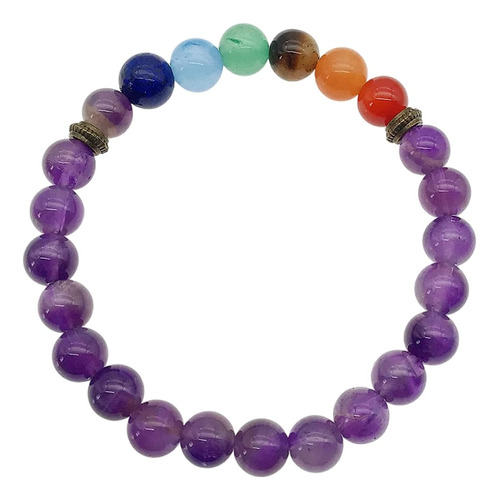 Eden's Call Healing 7 Chakra Crystal Stone Beads Pulsera Par