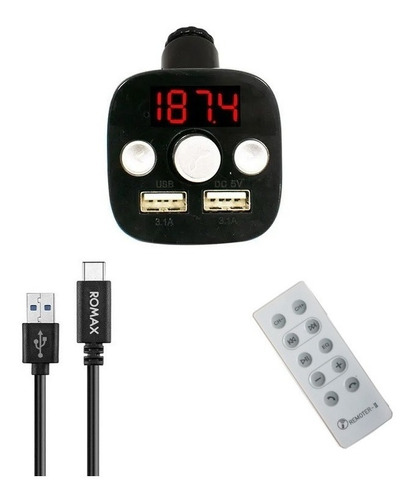 Transmisor Fm Bluetooth Fm Usb Aux Tf Manos Libres