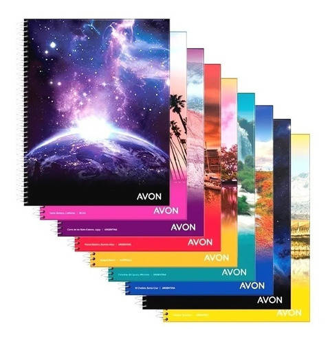 Cuaderno Universitario Avon Rayado A4 C/ Espiral 84hs X Unid