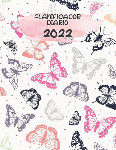 Agenda 2022: Mariposas Rosas Estilizadas Planificador Diario