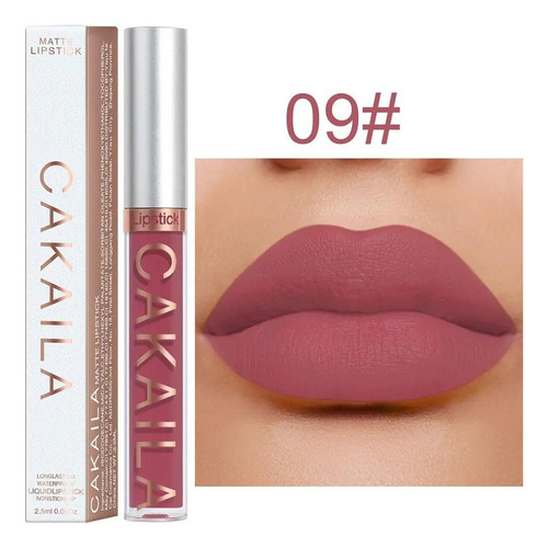 Lápiz Labial Láquido Cakaila Matte Lipstick Impermeable 09