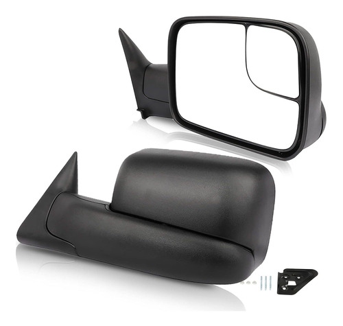 Espejo Remolque Para Dodge Ram Soporte Manual Color Negro