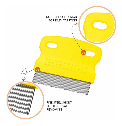 6 Pieces Pet Lice Combs Dog Grooming Flea Comb Cat Tear Stai