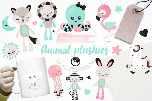 Kit Imágenes Digitales Animalitos Peluche Animal Plushies