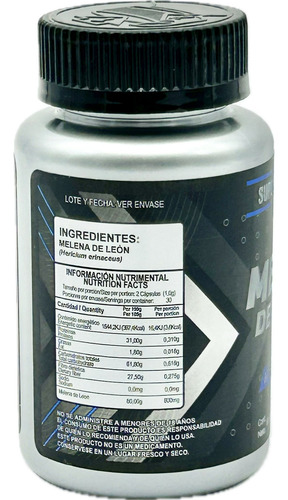 Hongo Melena De Leon Puro 60caps Americangear Memoria Inmune Sabor Sin Sabor