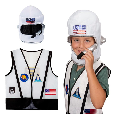 Disfraz De Astronauta Para Niños - Casco Y Chaleco De Astron