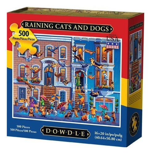 Dowdle Jigsaw Puzzle - Lloviendo Gatos Y Perros Piezas