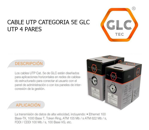 Imagen 4 de 8 de Cable Utp Glc Bobina 305m Cat 5e Interior