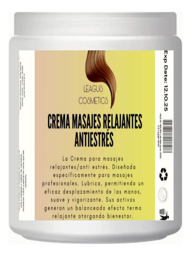 Crema Masaje Anti Estres  Lavanda Bamboo 1 Kilo