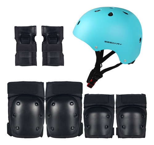 Kit Protección Casco Rodilleras Coderas Niños 7 Piezas 